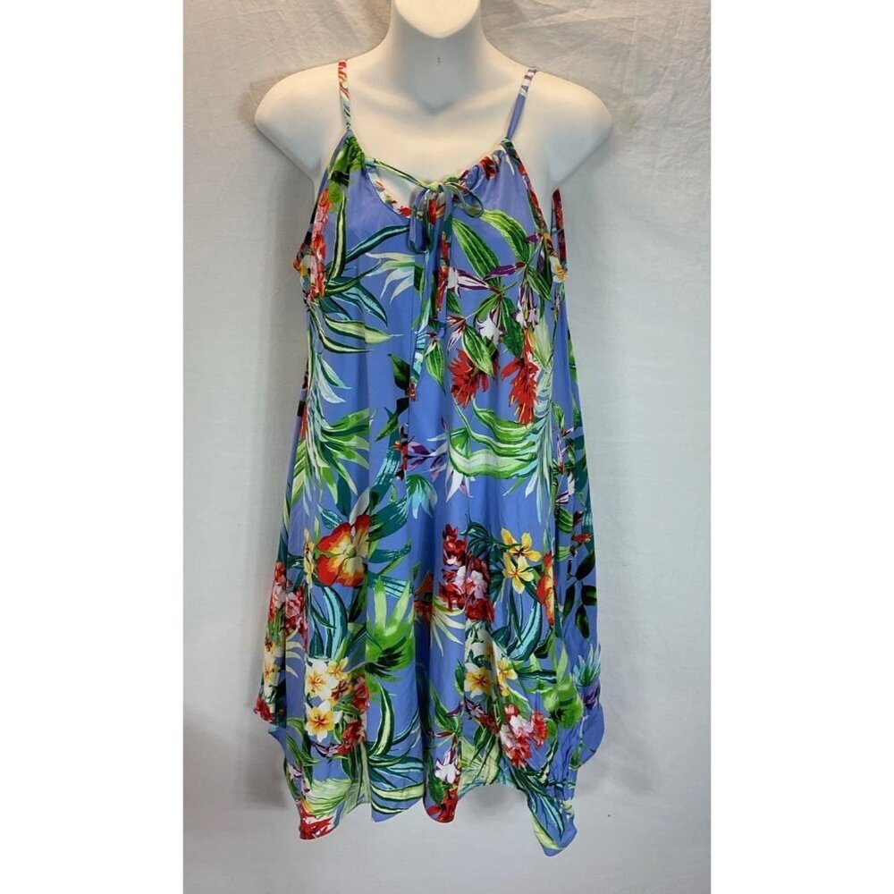 Puanani  Women's Tropical Hawaii made Midi Tank‎ spaghetti strap Dress Size M